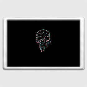 Магнит 45*70 с принтом Skull Glitch в Санкт-Петербурге, Пластик | Размер: 78*52 мм; Размер печати: 70*45 | bone | glitch | graffite | neon | skull | глитч | голова | граффити | кости | кость | неон | полосы | рисунок | человек | череп