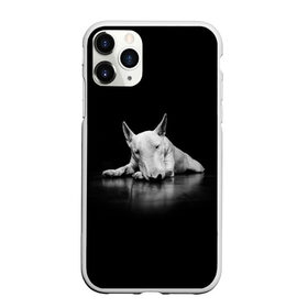 Чехол для iPhone 11 Pro Max матовый с принтом Puppy в Санкт-Петербурге, Силикон |  | Тематика изображения на принте: bull terrier | dog | ears | eyes | muzzle | nose | paws | puppy | бультерьер | глаза | лапы | нос | уши | щенок
