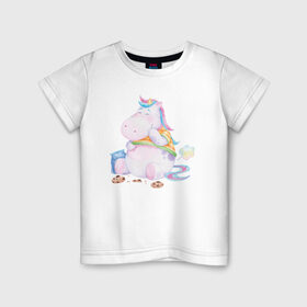 Детская футболка хлопок с принтом Хрум в Санкт-Петербурге, 100% хлопок | круглый вырез горловины, полуприлегающий силуэт, длина до линии бедер | Тематика изображения на принте: арт | графика | единорог | пони | фэнтази