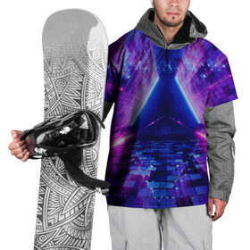 Накидка на куртку 3D с принтом Неоновый туннель в Санкт-Петербурге, 100% полиэстер |  | Тематика изображения на принте: геометрия | лазер | неон | розовый | свет | синий | треугольник | фигура | фиолетовый | цвета