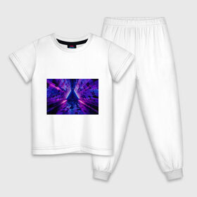 Детская пижама хлопок с принтом Неоновый туннель в Санкт-Петербурге, 100% хлопок |  брюки и футболка прямого кроя, без карманов, на брюках мягкая резинка на поясе и по низу штанин
 | геометрия | лазер | неон | розовый | свет | синий | треугольник | фигура | фиолетовый | цвета