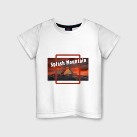 Детская футболка хлопок с принтом Splash Mountain в Санкт-Петербурге, 100% хлопок | круглый вырез горловины, полуприлегающий силуэт, длина до линии бедер | splash mountain | гора | игра | игрок | пейзаж | туризм
