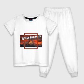 Детская пижама хлопок с принтом Splash Mountain в Санкт-Петербурге, 100% хлопок |  брюки и футболка прямого кроя, без карманов, на брюках мягкая резинка на поясе и по низу штанин
 | splash mountain | гора | игра | игрок | пейзаж | туризм