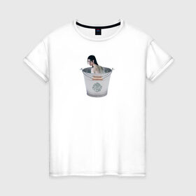 Женская футболка хлопок с принтом Лань Чжань в ведерке в Санкт-Петербурге, 100% хлопок | прямой крой, круглый вырез горловины, длина до линии бедер, слегка спущенное плечо | ванцзи | ведро | гусу | магистр дьявольского культа | неукротимый | юмор