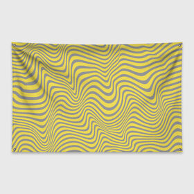 Флаг-баннер с принтом Волны Года в Санкт-Петербурге, 100% полиэстер | размер 67 х 109 см, плотность ткани — 95 г/м2; по краям флага есть четыре люверса для крепления | 2021 | pantone | волны | гипнотический | иллюзия | линии | цвет года