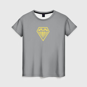 Женская футболка 3D с принтом Бриллиант pantone 2021 в Санкт-Петербурге, 100% полиэфир ( синтетическое хлопкоподобное полотно) | прямой крой, круглый вырез горловины, длина до линии бедер | блеск | бриллиант | кристалл | минимализм | роскошь