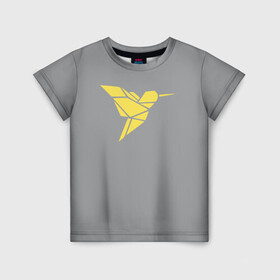 Детская футболка 3D с принтом Колибри pantone 2021 в Санкт-Петербурге, 100% гипоаллергенный полиэфир | прямой крой, круглый вырез горловины, длина до линии бедер, чуть спущенное плечо, ткань немного тянется | illuminating | pantone | ultimate grey | колибри | птицы