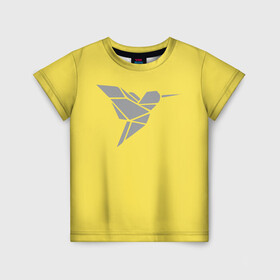 Детская футболка 3D с принтом Колибри pantone 2021 в Санкт-Петербурге, 100% гипоаллергенный полиэфир | прямой крой, круглый вырез горловины, длина до линии бедер, чуть спущенное плечо, ткань немного тянется | illuminating | pantone | ultimate grey | колибри | птицы