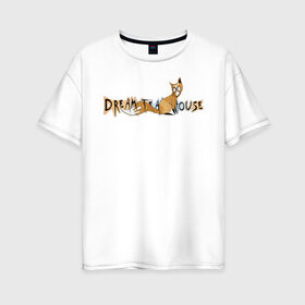 Женская футболка хлопок Oversize с принтом Настя Рыжик DREAMTEAM HOUSE в Санкт-Петербурге, 100% хлопок | свободный крой, круглый ворот, спущенный рукав, длина до линии бедер
 | dreamteam | dreamteamhouse | tiktok | блогер | дримтим | настя рыжик | тикток