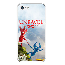 Чехол для iPhone 5/5S матовый с принтом Unravel Two (Z) в Санкт-Петербурге, Силикон | Область печати: задняя сторона чехла, без боковых панелей | coldwood interactive | unravel | unravel two | головоломка | красная пряжа | распутать | семейная игра | ярни