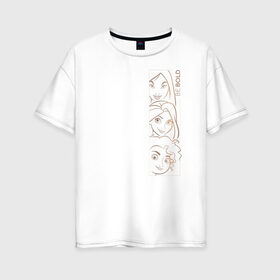 Женская футболка хлопок Oversize с принтом Princess_be bold в Санкт-Петербурге, 100% хлопок | свободный крой, круглый ворот, спущенный рукав, длина до линии бедер
 | disney princess | jasmine | merida | mulan | vdkotan | жасмин | мерида | мулан