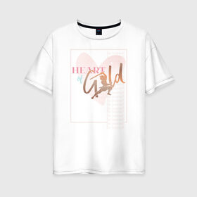Женская футболка хлопок Oversize с принтом Heart of gold в Санкт-Петербурге, 100% хлопок | свободный крой, круглый ворот, спущенный рукав, длина до линии бедер
 | disney princess | mulan | vdkotan | мулан
