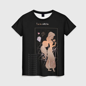 Женская футболка 3D с принтом Be yourself в Санкт-Петербурге, 100% полиэфир ( синтетическое хлопкоподобное полотно) | прямой крой, круглый вырез горловины, длина до линии бедер | disney princess | jasmine | vdkotan | жасмин