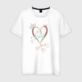 Мужская футболка хлопок с принтом Be kind в Санкт-Петербурге, 100% хлопок | прямой крой, круглый вырез горловины, длина до линии бедер, слегка спущенное плечо. | aurora | disney princess | vdkotan | аврора