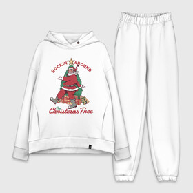 Женский костюм хлопок Oversize с принтом Rockin Santa в Санкт-Петербурге,  |  | art | christmas | gifts | holiday | new year | santa | santa claus | star | tree | арт | елка | звезда | новый год | подарки | праздник | рождество | санта | санта клаус