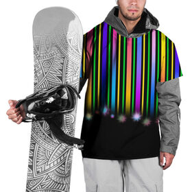 Накидка на куртку 3D с принтом Градиентный звездопад в Санкт-Петербурге, 100% полиэстер |  | градиент | звезда | ленты | полоски | праздник | радость | салют | фейерверк