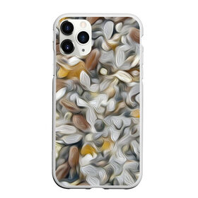 Чехол для iPhone 11 Pro Max матовый с принтом желто-серый каменный узор в Санкт-Петербурге, Силикон |  | abstraction | pebbles | stones | texture | абстракция | галька | камни | мазки | текстура