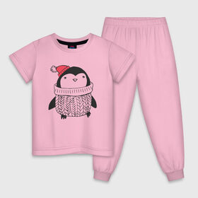 Детская пижама хлопок с принтом Милый пингвин в Санкт-Петербурге, 100% хлопок |  брюки и футболка прямого кроя, без карманов, на брюках мягкая резинка на поясе и по низу штанин
 | Тематика изображения на принте: 