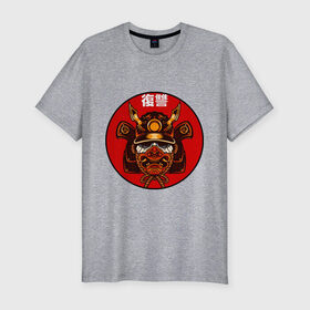 Мужская футболка хлопок Slim с принтом Samurai в Санкт-Петербурге, 92% хлопок, 8% лайкра | приталенный силуэт, круглый вырез ворота, длина до линии бедра, короткий рукав | art | japan | pop art | samurai | yakudza | арт | поп арт | самурай | якудза | япония | японский стиль