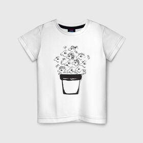 Детская футболка хлопок с принтом Absurd 9 в Санкт-Петербурге, 100% хлопок | круглый вырез горловины, полуприлегающий силуэт, длина до линии бедер | голова | горшочек | графика | иллюстрация | лица | люди | народ | плошка | рисунок | социальный | толпа | человечки | черно белый
