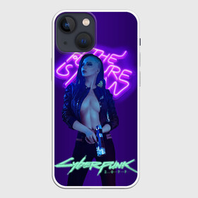 Чехол для iPhone 13 mini с принтом Cyberpunk 2077 V в Санкт-Петербурге,  |  | ceberpunk | v | андроид | антропоморф | герой | главный | киберпанк | киборг | персонаж | робот