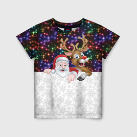 Детская футболка 3D с принтом Новый Год в Санкт-Петербурге, 100% гипоаллергенный полиэфир | прямой крой, круглый вырез горловины, длина до линии бедер, чуть спущенное плечо, ткань немного тянется | christmas | merry christmas | дед мороз | ёлка | зима | мороз | новогодний олень | новый год | подарок | праздник | рождество | с новым годом | санта клаус | снегурочка | снежинки
