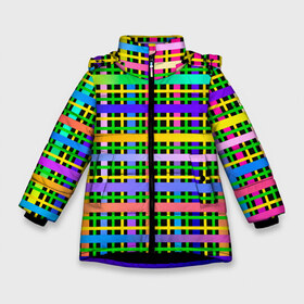 Зимняя куртка для девочек 3D с принтом Цветной беспредел в Санкт-Петербурге, ткань верха — 100% полиэстер; подклад — 100% полиэстер, утеплитель — 100% полиэстер. | длина ниже бедра, удлиненная спинка, воротник стойка и отстегивающийся капюшон. Есть боковые карманы с листочкой на кнопках, утяжки по низу изделия и внутренний карман на молнии. 

Предусмотрены светоотражающий принт на спинке, радужный светоотражающий элемент на пуллере молнии и на резинке для утяжки. | весна | градиент | краски | праздник | радостное настроение