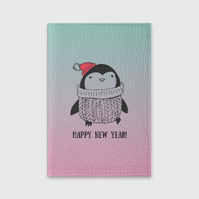 Обложка для паспорта матовая кожа с принтом Милый пингвин в Санкт-Петербурге, натуральная матовая кожа | размер 19,3 х 13,7 см; прозрачные пластиковые крепления | 2021 | 7 января | bull | newyear | santa | бык | быки | бычок | год быка | дед мороз | корова | новогодние каникулы | новогодние праздники | новый 2021 | новый год | новый год 2021 | рождество | сани | санта | санта клаус