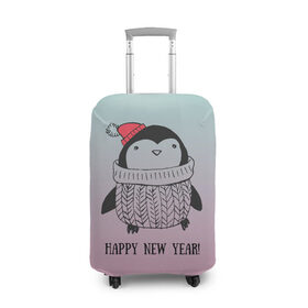 Чехол для чемодана 3D с принтом Милый пингвин в Санкт-Петербурге, 86% полиэфир, 14% спандекс | двустороннее нанесение принта, прорези для ручек и колес | 2021 | 7 января | bull | newyear | santa | бык | быки | бычок | год быка | дед мороз | корова | новогодние каникулы | новогодние праздники | новый 2021 | новый год | новый год 2021 | рождество | сани | санта | санта клаус