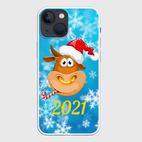 Чехол для iPhone 13 mini с принтом Год быка 2021 в Санкт-Петербурге,  |  | 2021 | 7 января | bull | newyear | santa | бык | быки | бычок | год быка | дед мороз | корова | новогодние каникулы | новогодние праздники | новый 2021 | новый год | новый год 2021 | рождество | сани | санта | санта клаус