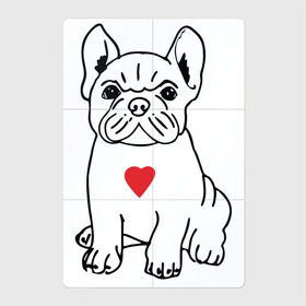 Магнитный плакат 2Х3 с принтом Французский бульдог в Санкт-Петербурге, Полимерный материал с магнитным слоем | 6 деталей размером 9*9 см | Тематика изображения на принте: bulldog | dog | бульдожка | домашний питомец | дрессировщик | друг человека | кинолог | любитель собак | люблю | любовь | питомник | сердце | слюни | собака | собаковод | собачка | собачник