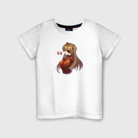 Детская футболка хлопок с принтом Asuka Langley в Санкт-Петербурге, 100% хлопок | круглый вырез горловины, полуприлегающий силуэт, длина до линии бедер | anime | evangelion | manga | аниме | аска | девушка | ева 20 | евангелион | манга