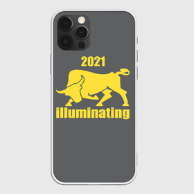 Чехол для iPhone 12 Pro с принтом Illuminating бык 2021 в Санкт-Петербурге, силикон | область печати: задняя сторона чехла, без боковых панелей | Тематика изображения на принте: bull | new year | pantone | power | symbol | ultimate grey | мощь | новый год | сила | символ | энергия