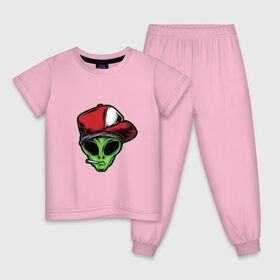 Детская пижама хлопок с принтом Alien gangster в Санкт-Петербурге, 100% хлопок |  брюки и футболка прямого кроя, без карманов, на брюках мягкая резинка на поясе и по низу штанин
 | alien | бандит | гангстер | инопланетянин | кепка | крутой | нло | опасный | пришелец | хипстер