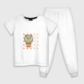 Детская пижама хлопок с принтом Морская Свинка в Санкт-Петербурге, 100% хлопок |  брюки и футболка прямого кроя, без карманов, на брюках мягкая резинка на поясе и по низу штанин
 | горох | грызун | детские | животные | звери | морская свинка | мультфильмы | точки | шарики