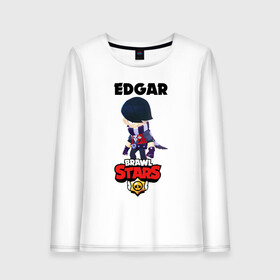 Женский лонгслив хлопок с принтом BRAWL STARS EDGAR в Санкт-Петербурге, 100% хлопок |  | 8 bit | brawl stars | byron | colette | crow | edgar | gale | leon | max | mr.p | sally leon | shark | virus 8 bit | werewolf leon | акула | байрон | берли | бравл старс | ворон | коллет | макс | оборотень | эдгар