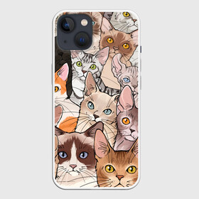 Чехол для iPhone 13 с принтом Котики в Санкт-Петербурге,  |  | cat | cats | cosmos | kitten | mem | memes | rose | roses | глаза | глазки | киска | космос | кот | котёнок | котик | котики | котэ | котята | кошак | кошка | кошки | красивая | мем | мемчики | милая | прикольная | розы | светлая