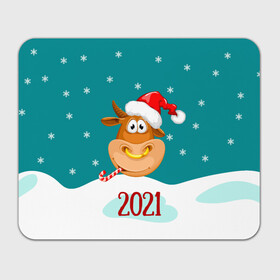 Прямоугольный коврик для мышки с принтом 2021 Год быка в Санкт-Петербурге, натуральный каучук | размер 230 х 185 мм; запечатка лицевой стороны | 2021 | 7 января | bull | newyear | santa | бык | быки | бычок | год быка | дед мороз | корова | новогодние каникулы | новогодние праздники | новый 2021 | новый год | новый год 2021 | рождество | сани | санта | санта клаус