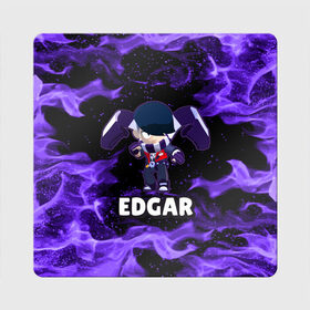 Магнит виниловый Квадрат с принтом BRAWL STARS EDGAR в Санкт-Петербурге, полимерный материал с магнитным слоем | размер 9*9 см, закругленные углы | 8 bit | 8 бит | brawl | brawl stars | crow | edgar | leon | stars | бравл | бравл старс | браво старс | едгар | игра | компьютерная | леон | огонь | онлайн | старс | эдгар