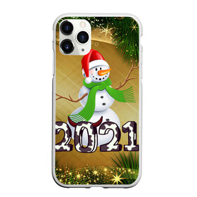 Чехол для iPhone 11 Pro Max матовый с принтом Новый Год 2021 в Санкт-Петербурге, Силикон |  | Тематика изображения на принте: год быка | ёлка | звёздочки | снеговик