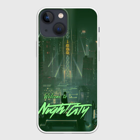 Чехол для iPhone 13 mini с принтом Welcome to Night City в Санкт-Петербурге,  |  | ceberpunk | city | night | welcome | киберпанк