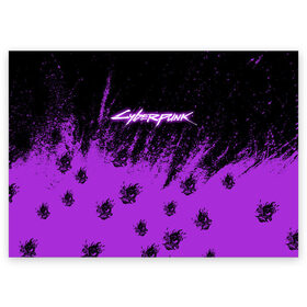Поздравительная открытка с принтом Cyberpunk neon. в Санкт-Петербурге, 100% бумага | плотность бумаги 280 г/м2, матовая, на обратной стороне линовка и место для марки
 | Тематика изображения на принте: cd project red | cyberpunk 2077 | keanu reeves | samurai | киану ривз | киберпанк 2077 | самураи