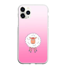 Чехол для iPhone 11 Pro Max матовый с принтом веселая овечка в Санкт-Петербурге, Силикон |  | арт | барашек | вектор | веселое животное | градиент | девочковый | детский | мило | облако | овечка | овца | рисунок | розовый