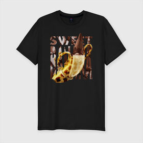 Мужская футболка хлопок Slim с принтом Sweet banana в Санкт-Петербурге, 92% хлопок, 8% лайкра | приталенный силуэт, круглый вырез ворота, длина до линии бедра, короткий рукав | new year. | sweet banana | банан | грифель | джем | зверь | иголки | карандаш | кольцо | леопард | леопардовый | нг | новый год | овощ | ожерелья | подарок | прздник | принадлежность | сладкий банан | украшения