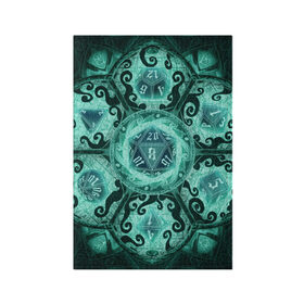 Обложка для паспорта матовая кожа с принтом DnD Dices - Lovecraft в Санкт-Петербурге, натуральная матовая кожа | размер 19,3 х 13,7 см; прозрачные пластиковые крепления | dices | dnd | dungeons dragons | lovecraft | днд | игра | кубик | лавкрафт