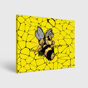Холст прямоугольный с принтом Дикая пчела в Санкт-Петербурге, 100% ПВХ |  | Тематика изображения на принте: дикая пчела | жало | мед | насекомые | опасность | соты | текстура | шершень