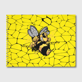Альбом для рисования с принтом Дикая пчела в Санкт-Петербурге, 100% бумага
 | матовая бумага, плотность 200 мг. | дикая пчела | жало | мед | насекомые | опасность | соты | текстура | шершень