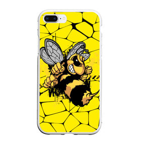 Чехол для iPhone 7Plus/8 Plus матовый с принтом Дикая пчела в Санкт-Петербурге, Силикон | Область печати: задняя сторона чехла, без боковых панелей | дикая пчела | жало | мед | насекомые | опасность | соты | текстура | шершень