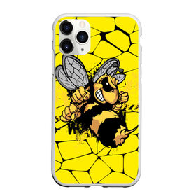 Чехол для iPhone 11 Pro матовый с принтом Дикая пчела в Санкт-Петербурге, Силикон |  | дикая пчела | жало | мед | насекомые | опасность | соты | текстура | шершень