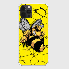 Чехол для iPhone 12 Pro с принтом Дикая пчела в Санкт-Петербурге, силикон | область печати: задняя сторона чехла, без боковых панелей | дикая пчела | жало | мед | насекомые | опасность | соты | текстура | шершень